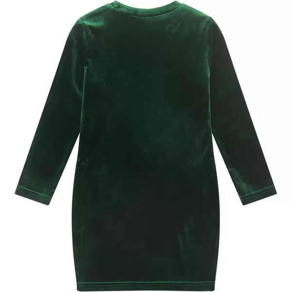 Noomelfish Girls Velvet Bodycon Dress Long Sleeve Fancy Party Pencil Dresses 512 YearsDark Green