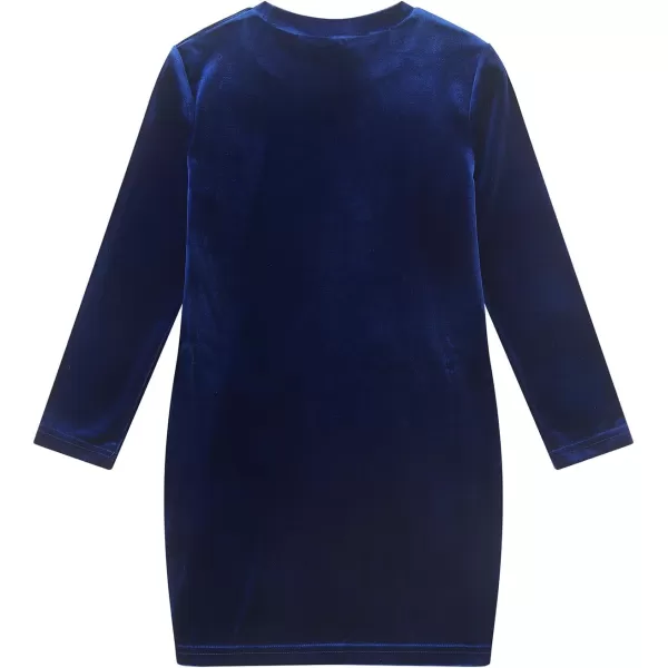 Noomelfish Girls Velvet Bodycon Dress Long Sleeve Fancy Party Pencil Dresses 512 YearsRoyal Blue