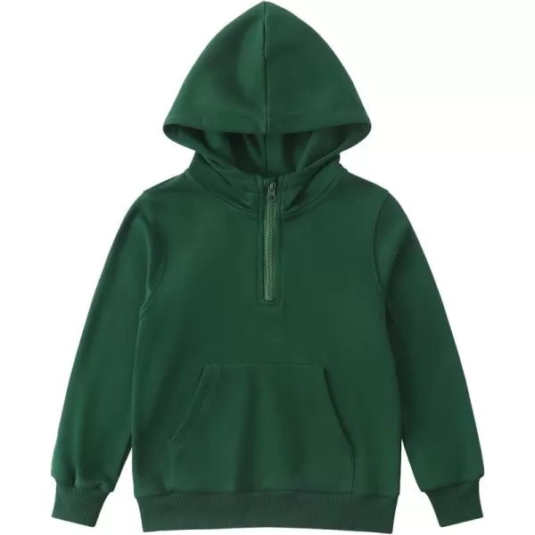 Noomelfish Girls Half Zip Hoodies Mock Neck Pullover Hooded Sweatshirts with Pockets 512 YearsDark Green