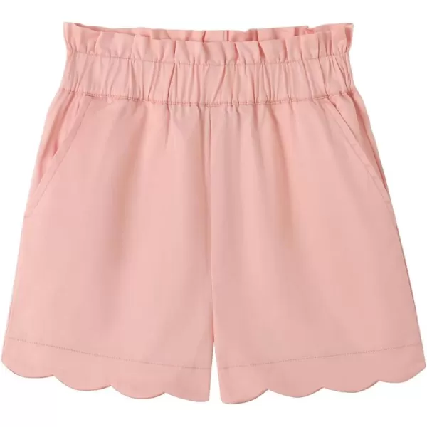 Noomelfish Girls Scalloped Stretch Twill Pull On Shorts with Pockets 512 YearsLight Pink