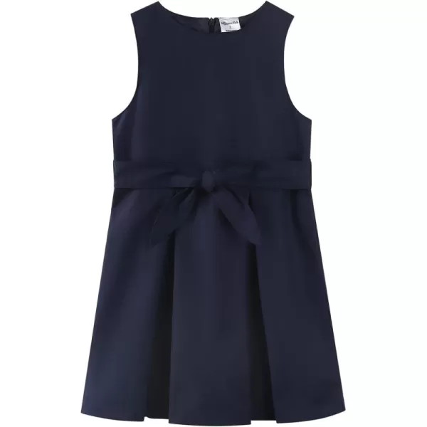 Noomelfish Girls Sleeveless School Uniform Jumper Dress with Belt 512 YearsNavy Blue