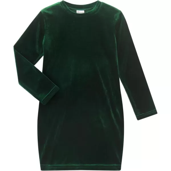 Noomelfish Girls Velvet Bodycon Dress Long Sleeve Fancy Party Pencil Dresses 512 YearsDark Green