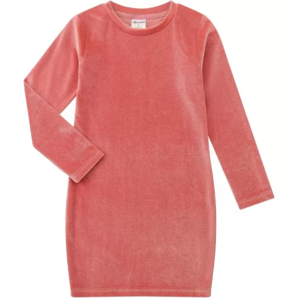 Noomelfish Girls Velvet Bodycon Dress Long Sleeve Fancy Party Pencil Dresses 512 YearsPink