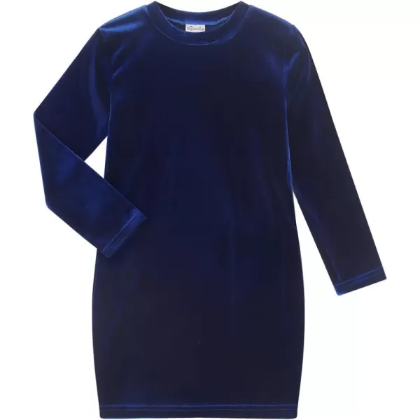 Noomelfish Girls Velvet Bodycon Dress Long Sleeve Fancy Party Pencil Dresses 512 YearsRoyal Blue