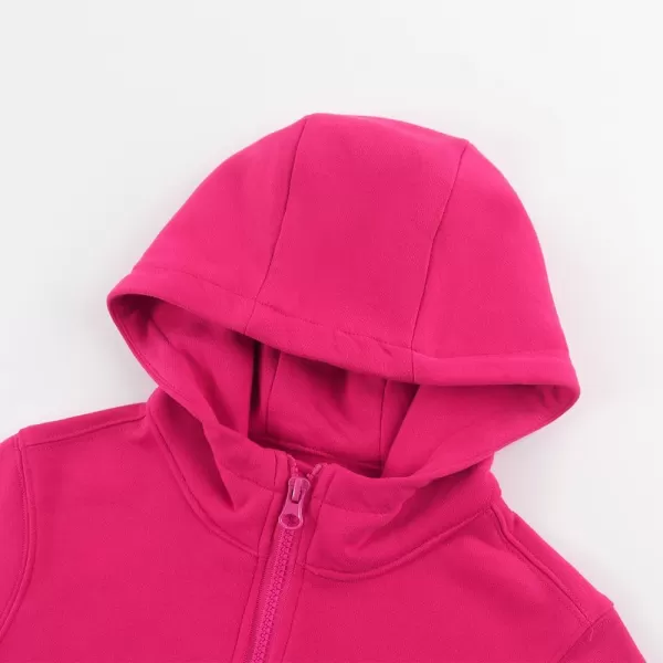Noomelfish Girls Full Zip Up Hoodies Mock Neck Midweight Fleece Hooded Sweatshirt Jacket Hot Pink Size 78 Years