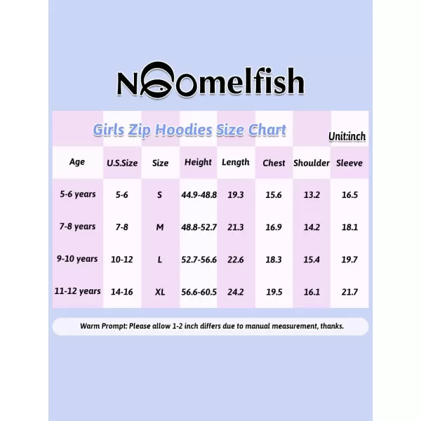 Noomelfish Girls Full Zip Up Hoodies Mock Neck Midweight Fleece Hooded Sweatshirt Jacket Hot Pink Size 78 Years