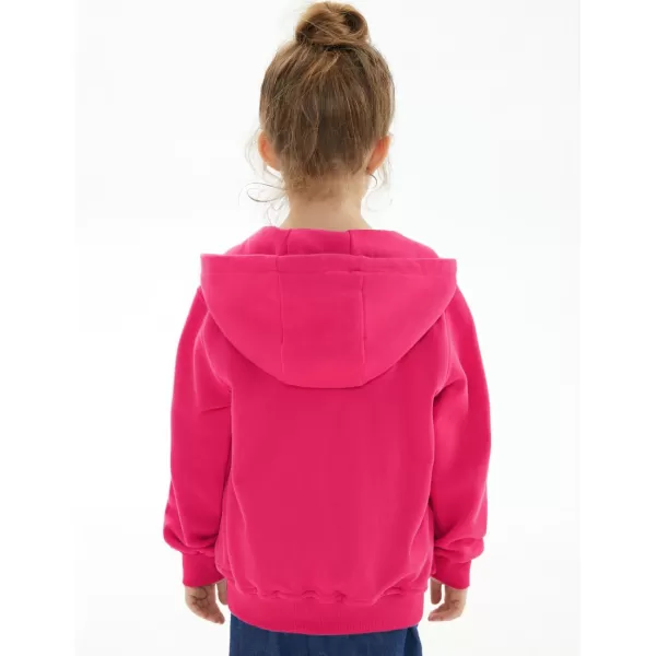 Noomelfish Girls Full Zip Up Hoodies Mock Neck Midweight Fleece Hooded Sweatshirt Jacket Hot Pink Size 78 Years