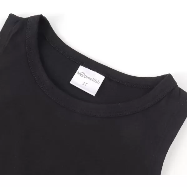 Noomelfish Girls Fringe Tank Tops Cotton Summer Sleeveless Shirts 512 YearsBlack
