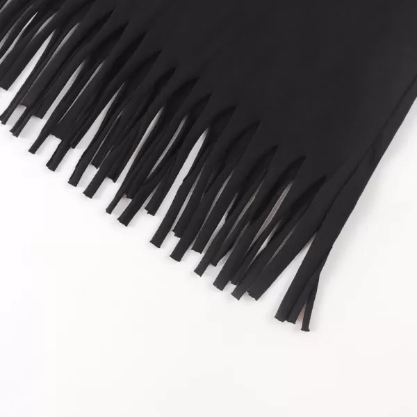 Noomelfish Girls Fringe Tank Tops Cotton Summer Sleeveless Shirts 512 YearsBlack
