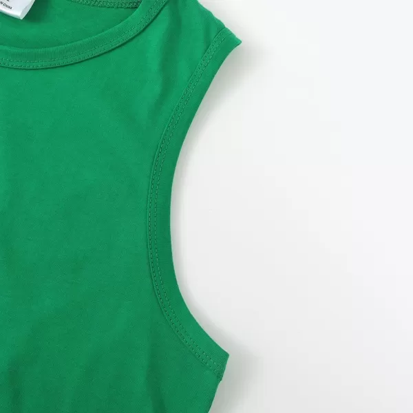 Noomelfish Girls Fringe Tank Tops Cotton Summer Sleeveless Shirts 512 YearsGreen