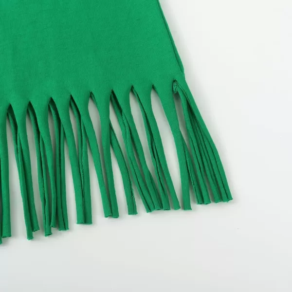 Noomelfish Girls Fringe Tank Tops Cotton Summer Sleeveless Shirts 512 YearsGreen