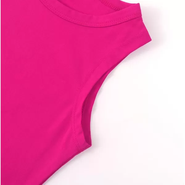 Noomelfish Girls Fringe Tank Tops Cotton Summer Sleeveless Shirts 512 YearsHot Pink