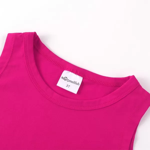 Noomelfish Girls Fringe Tank Tops Cotton Summer Sleeveless Shirts 512 YearsHot Pink