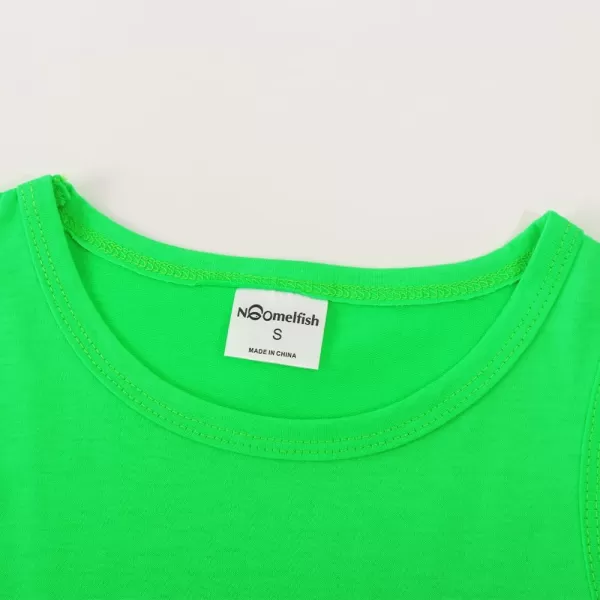 Noomelfish Girls Fringe Tank Tops Cotton Summer Sleeveless Shirts 512 YearsNeon Green