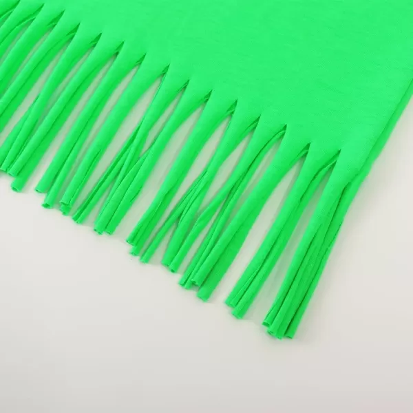 Noomelfish Girls Fringe Tank Tops Cotton Summer Sleeveless Shirts 512 YearsNeon Green
