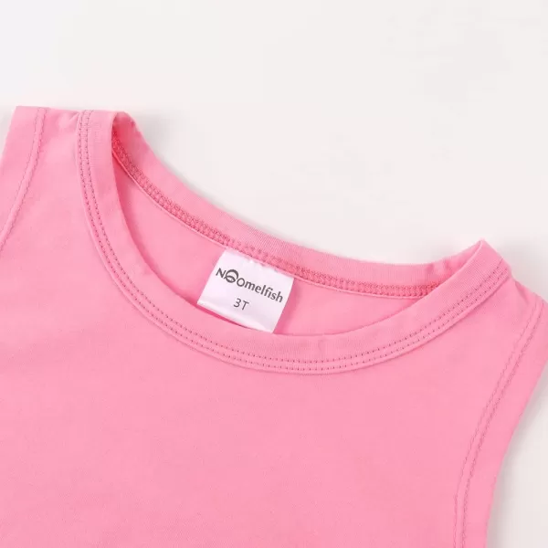 Noomelfish Girls Fringe Tank Tops Cotton Summer Sleeveless Shirts 512 YearsPink