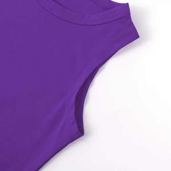 Noomelfish Girls Fringe Tank Tops Cotton Summer Sleeveless Shirts 512 YearsPurple