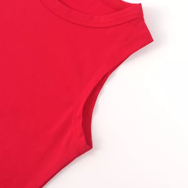 Noomelfish Girls Fringe Tank Tops Cotton Summer Sleeveless Shirts 512 YearsRed