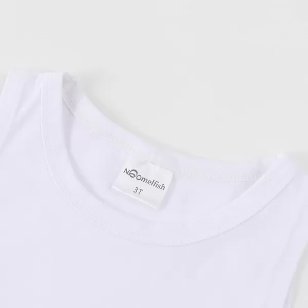 Noomelfish Girls Fringe Tank Tops Cotton Summer Sleeveless Shirts 512 YearsWhite