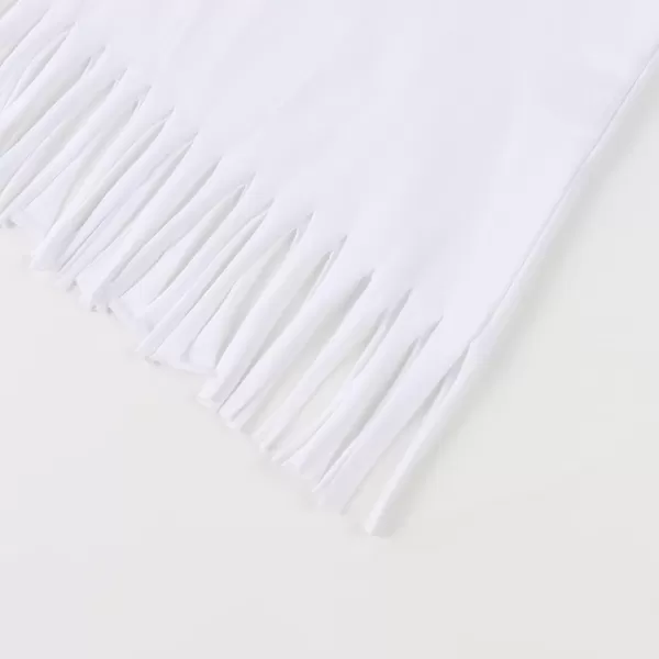 Noomelfish Girls Fringe Tank Tops Cotton Summer Sleeveless Shirts 512 YearsWhite