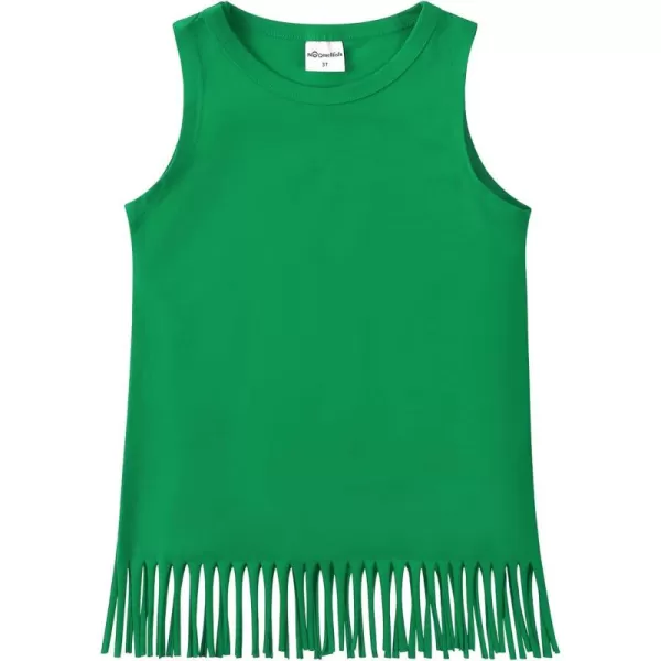 Noomelfish Girls Fringe Tank Tops Cotton Summer Sleeveless Shirts 512 YearsGreen