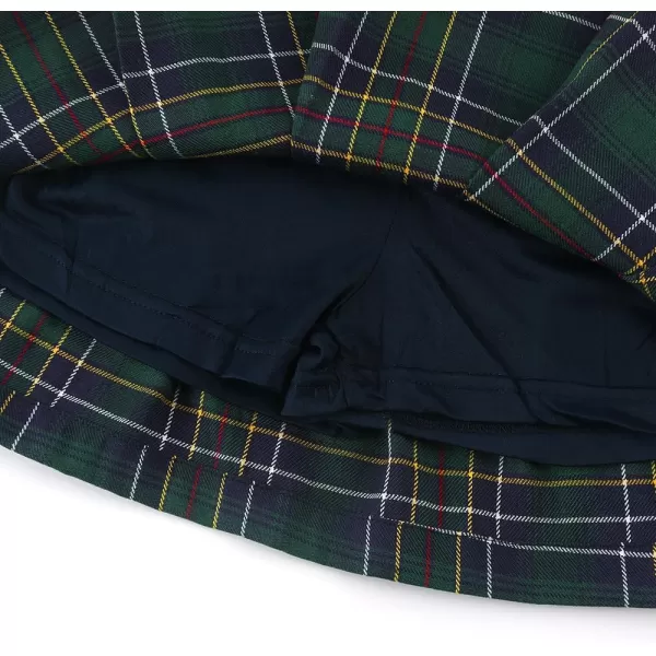 Noomelfish Girls Button Pleated Scooter Skirt School Uniform Skort 512 YearsGreen Plaid