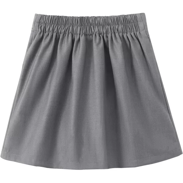 Noomelfish Girls Button Pleated Scooter Skirt School Uniform Skort 512 YearsGrey