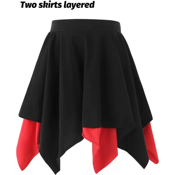 Noomelfish Girls Cotton Handkerchief Hem Twirl Skirt Mini Stretch Dance Skirts 512 YearsHot Pink