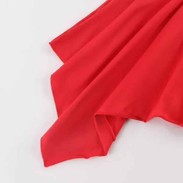 Noomelfish Girls Cotton Handkerchief Hem Twirl Skirt Mini Stretch Dance Skirts 512 YearsRed