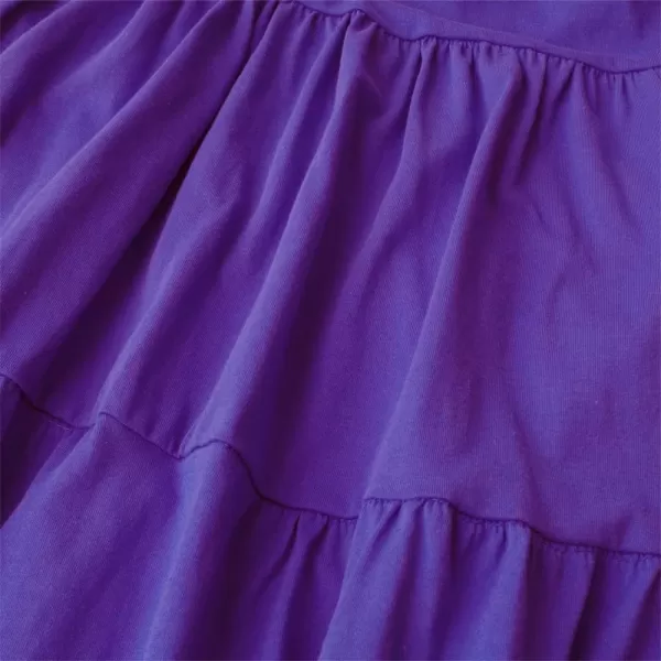 Noomelfish Girls Long Sleeve Tiered Dress Loose Flowy Ruffle Swing Dresses with Pockets 412 YearsPurple