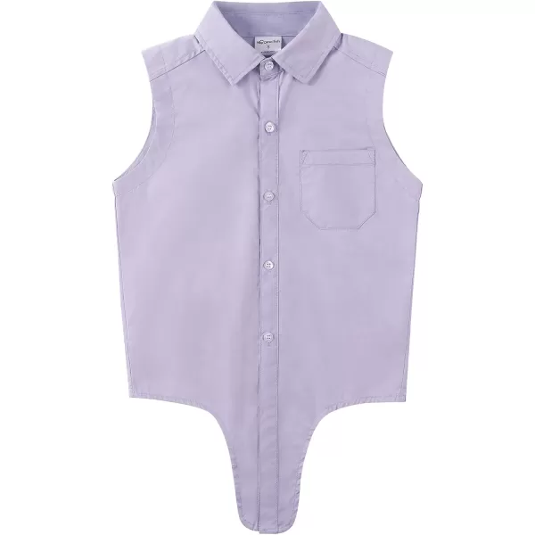 Noomelfish Girls Plaid Sleeveless Button Down Shirt Tie Knot Blouse Tank Tops 512 YearsLight Purple