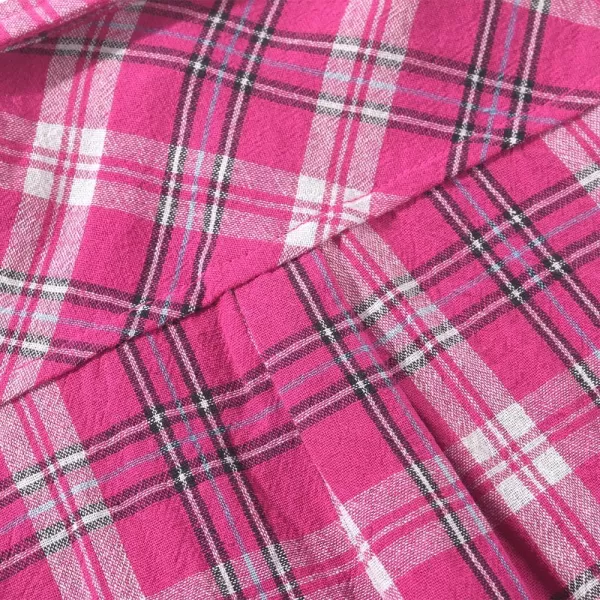 Noomelfish Girls Plaid Sleeveless Button Down Shirt Tie Knot Blouse Tank Tops 512 YearsPlaid Rose