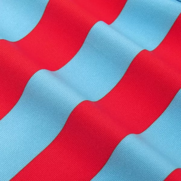 Noomelfish Girls Printed Leggings Soft Full Length Stretch Pants 412 YearsBlue and Red Striped