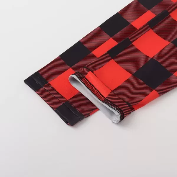 Noomelfish Girls Printed Leggings Soft Full Length Stretch Pants 412 YearsBuffalo Plaid Red