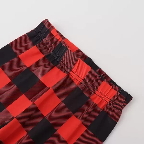 Noomelfish Girls Printed Leggings Soft Full Length Stretch Pants 412 YearsBuffalo Plaid Red