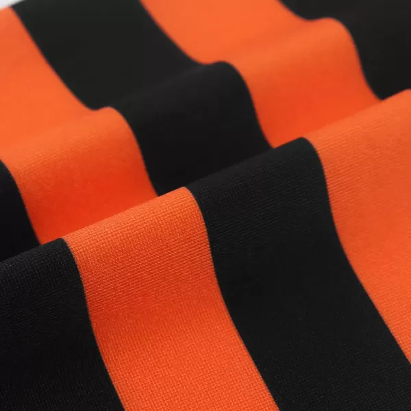 Noomelfish Girls Printed Leggings Soft Full Length Stretch Pants 412 YearsOrange and Black Striped