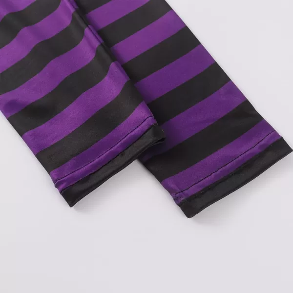 Noomelfish Girls Printed Leggings Soft Full Length Stretch Pants 412 YearsPurple and Black Striped