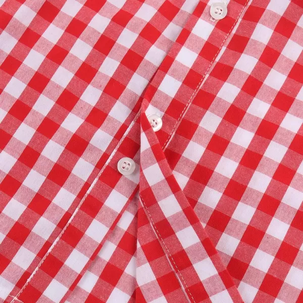 Noomelfish Girls Ruffle Cold Shoulder Top Blouse Short Sleeve Button Down Shirts 412 YearsLarge Red Gingham