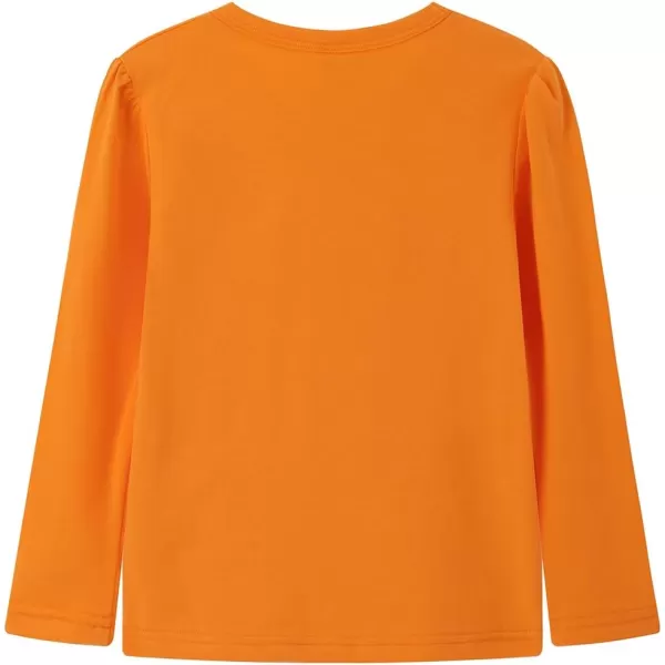 Noomelfish Girls Ruffle Heart TShirts Cute Long Sleeve Tee Tops 412 YearsOrange