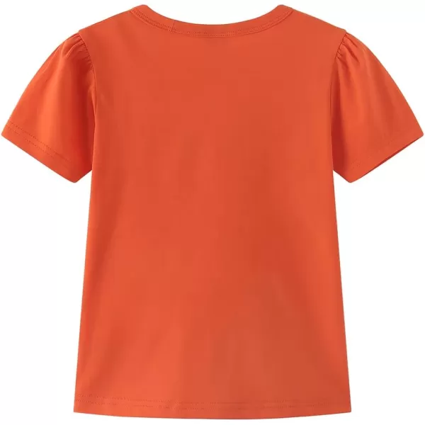 Noomelfish Girls Ruffle Heart TShirts Cute Short Sleeve Tee Tops 312 YearsOrange