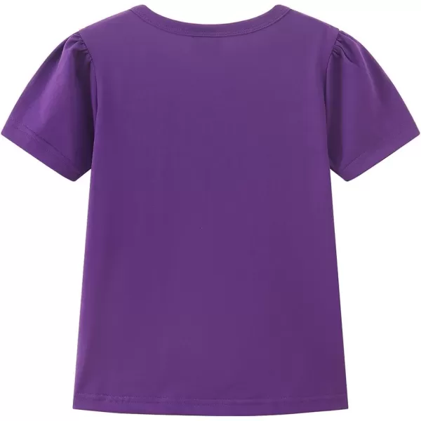 Noomelfish Girls Ruffle Heart TShirts Cute Short Sleeve Tee Tops 312 YearsPurple