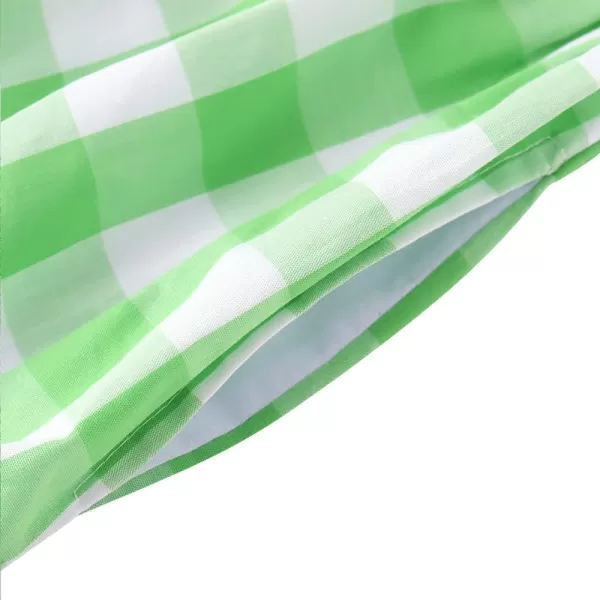 Noomelfish Girls Sleeveless Plaid Dress Casual Ruffle Tiered Sundress with Pockets 312 YearsGreen Check Gingham