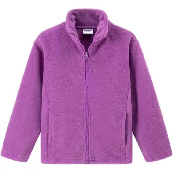 Noomelfish Girls Full Zip Soft Polar Fleece Jacket Outerwear Coat With Pockets 514 YearsPurple