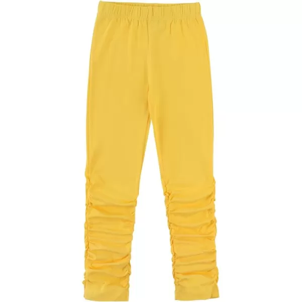 Noomelfish Girls Stacked Cotton Leggings Soft Stretchy Yoga Pants 412 YearsYellow