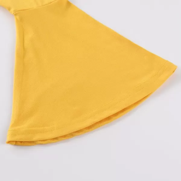 Noomelfish Girls Long Bell Sleeve Top Cute Western Shirts Blouse 512 YearsGold Yellow