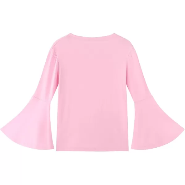 Noomelfish Girls Long Bell Sleeve Top Cute Western Shirts Blouse 512 YearsPink
