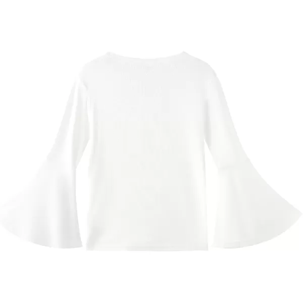 Noomelfish Girls Long Bell Sleeve Top Cute Western Shirts Blouse 512 YearsWhite