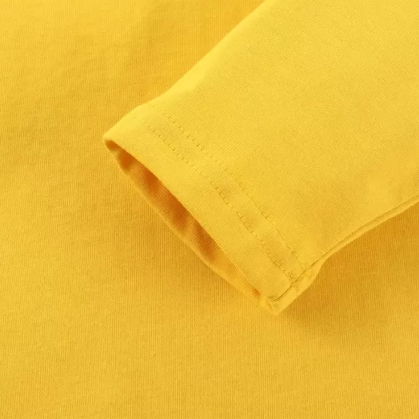 Noomelfish Girls Long Sleeve Heart Pocket TShirts Casual Cotton Tee Tops Blouse 512 YearsGlod Yellow