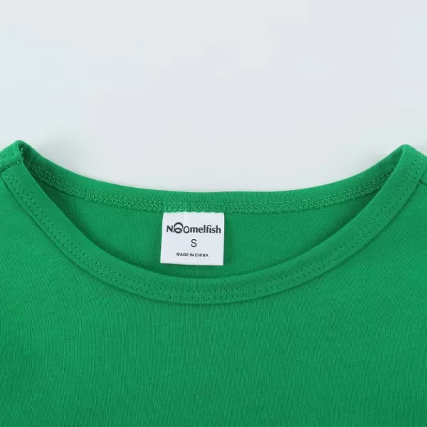 Noomelfish Girls Long Sleeve Heart Pocket TShirts Casual Cotton Tee Tops Blouse 512 YearsGreen