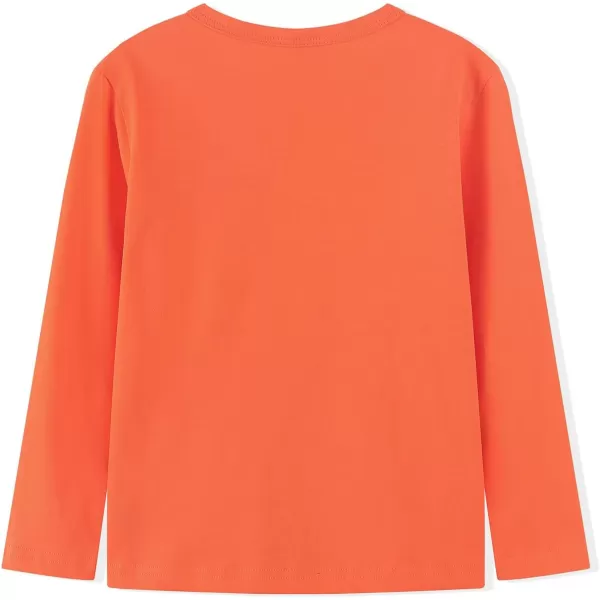 Noomelfish Girls Long Sleeve Heart Pocket TShirts Casual Cotton Tee Tops Blouse 512 YearsOrange